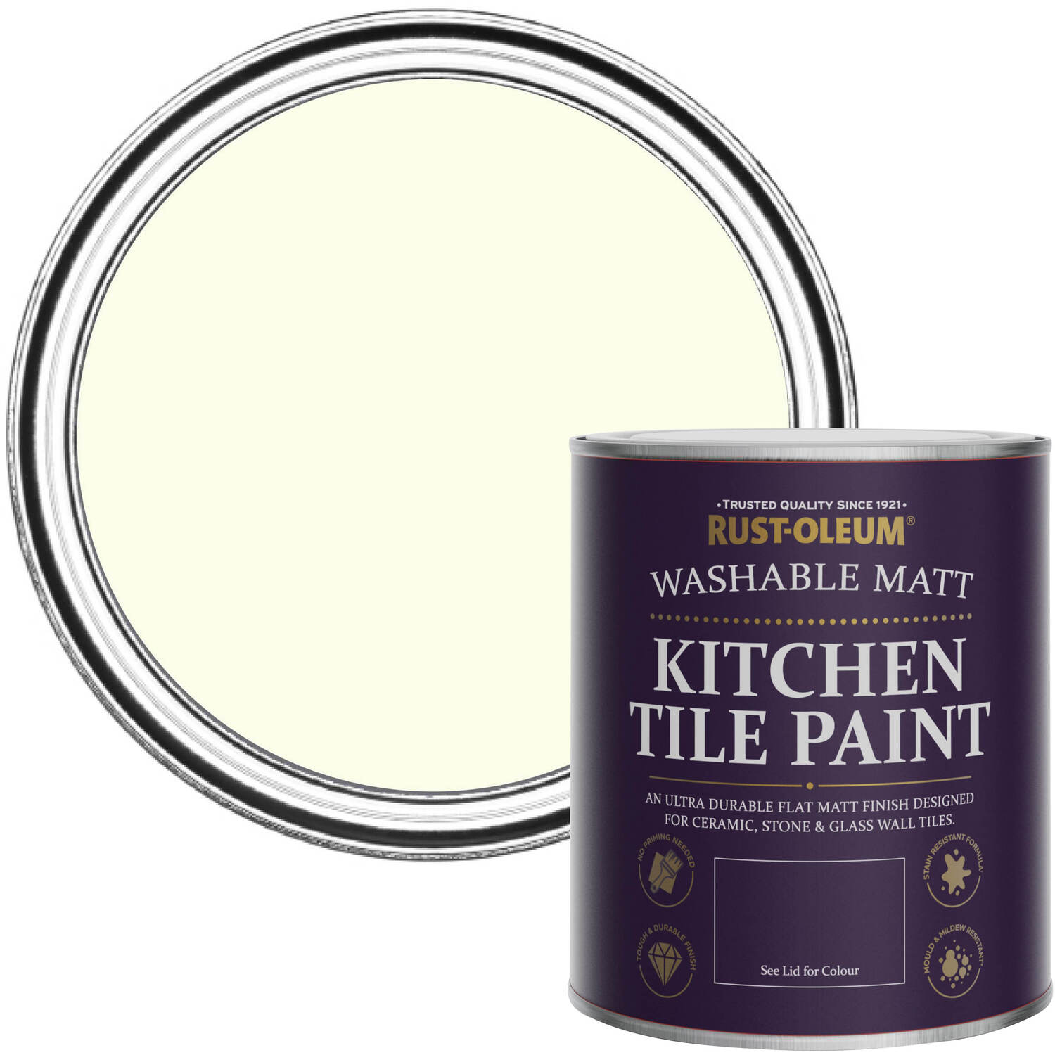 Rust-Oleum Kitchen Tile Paint Matt - Shortbread 750ml -  Off White