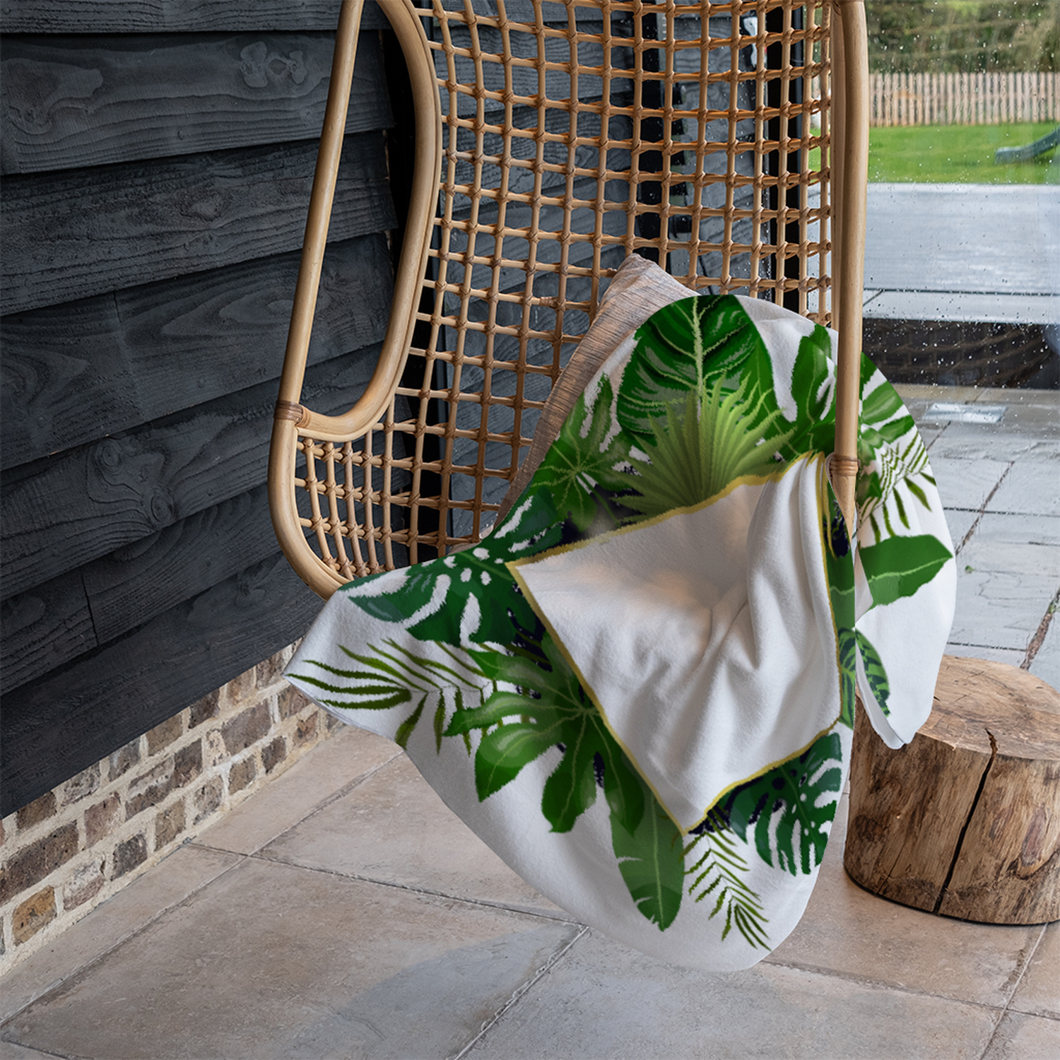 Botanical Frame Blanket - Green