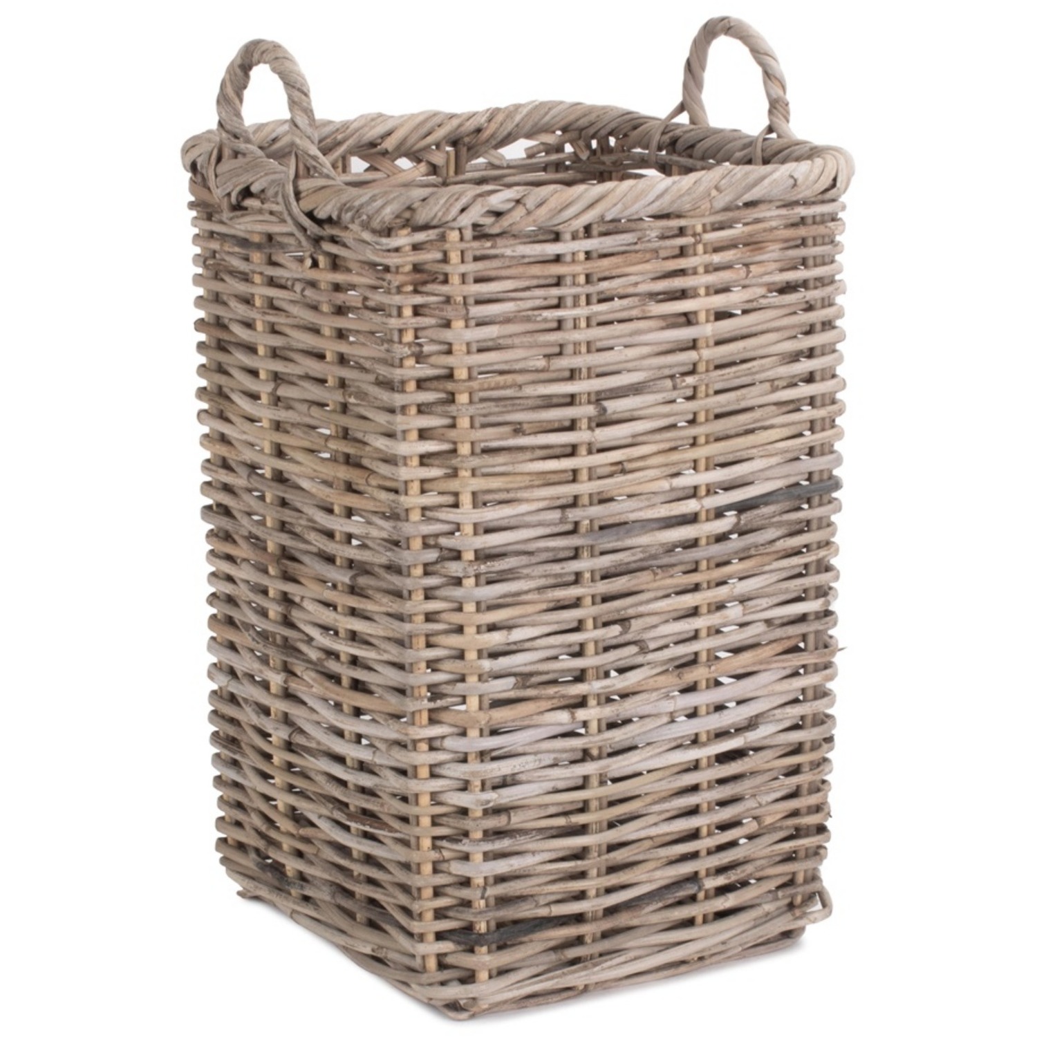 Red Hamper Square Rattan Umbrella Basket - Grey