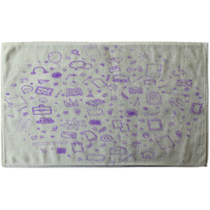 Abstract Line Pattern With School Supplies Stylish KitchenTowel