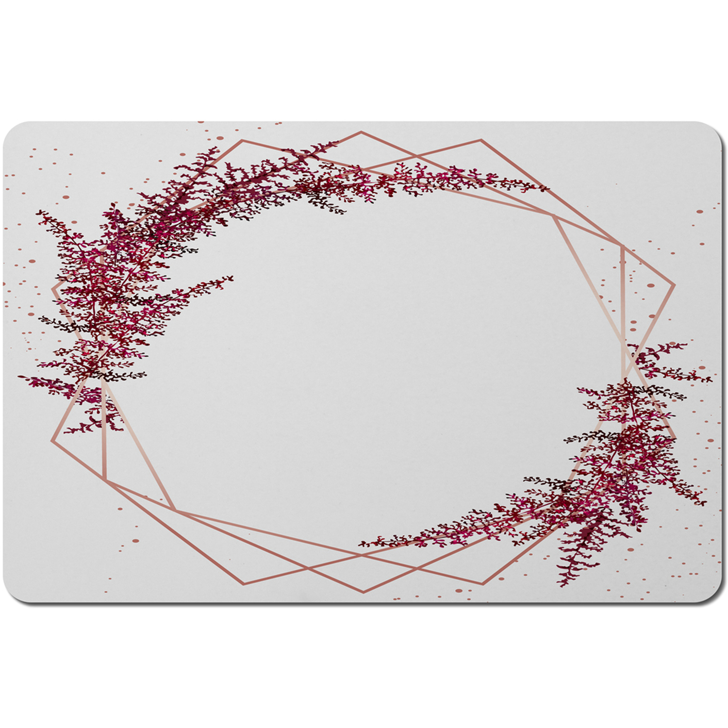 Pink Flower And Geometric Shapes Placemat - Pink