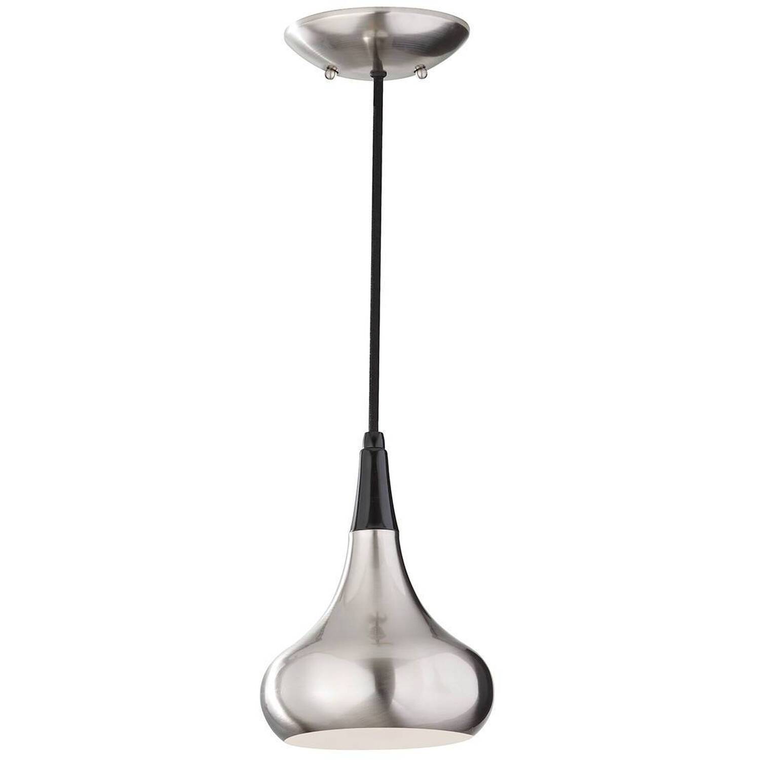 Beso 1 Light Dome Ceiling Pendant Brushed Steel, E27 - Brushed Steel / 17.9cm