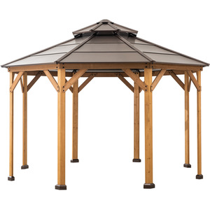 Sand Copper / 395.7cm Cedar Wood Framed Gazebo shot 2957661
