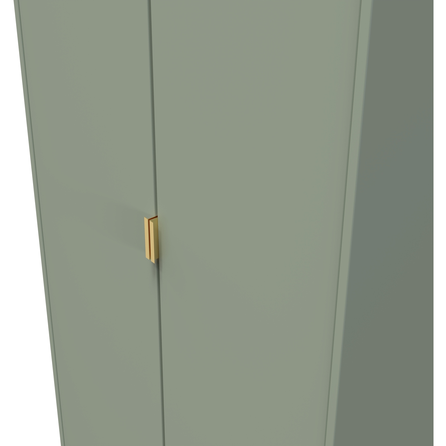 Hong Kong Ready Assembled Gold Hairpin Legs Tall Plain Wardrobe - Reed Green