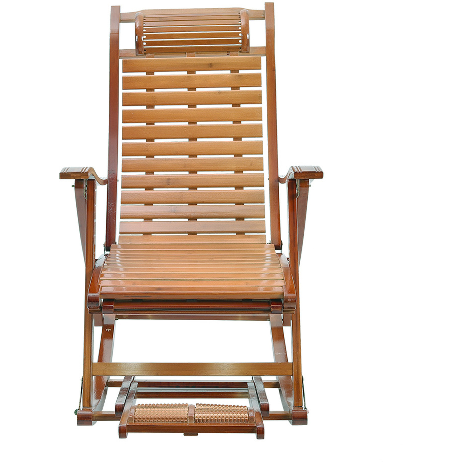 Bamboo Rocking Chair Foldable Recliner - Brown