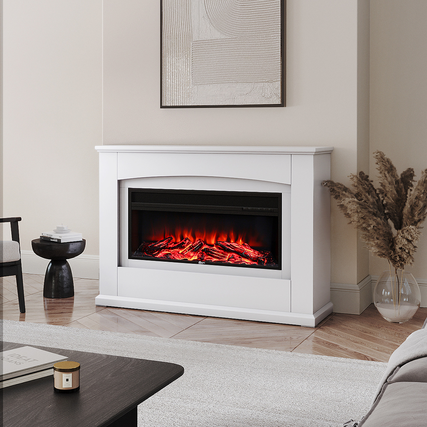 Electric Fireplace White