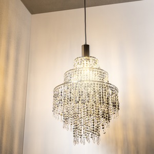 CGC LIZA Three Tier Chandelier Crystal and Chrome Ceiling Light Shade