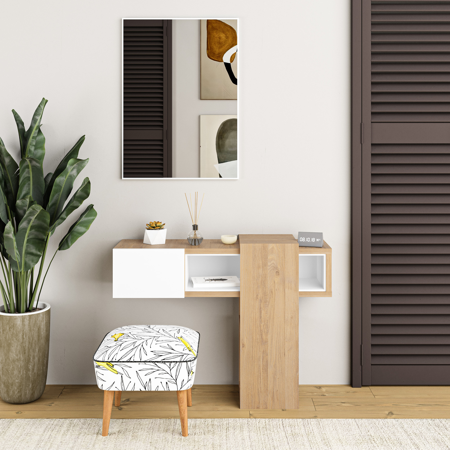 Decortie Efes Dresser With Mirror - White