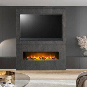 Acantha Nexus Pre-Built Slate Venetian Plaster Effect Fully Inset Media Wall