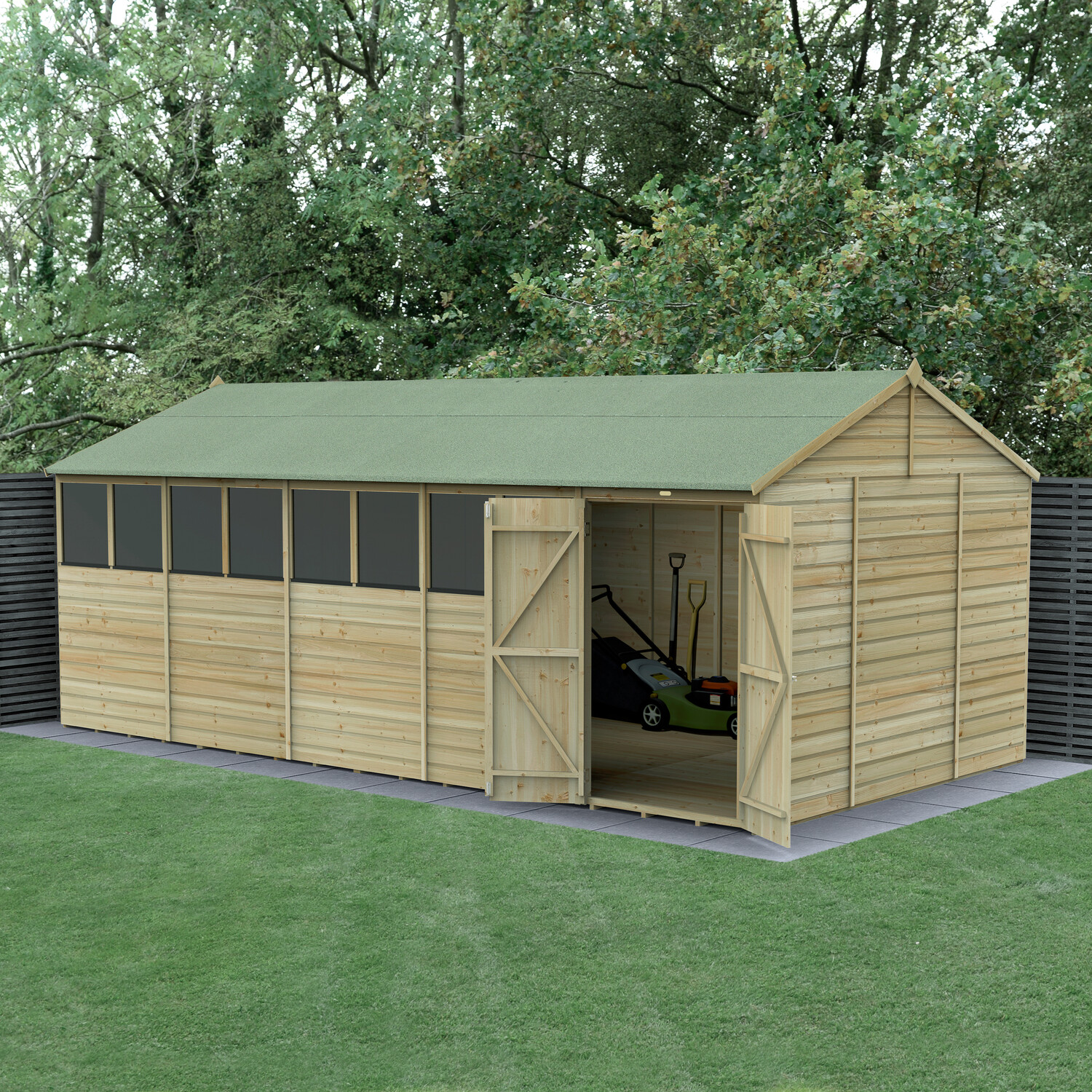 Forest Garden Beckwood 20X10 Reverse Apex Shed - 8 / Installation Included / Without Base