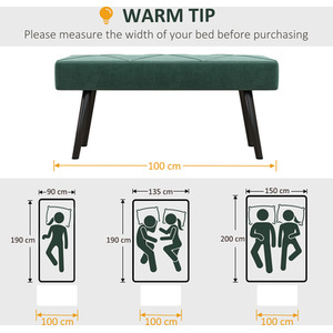 HOMCOM End of Bed Bench with X Shape Design and Steel Legs