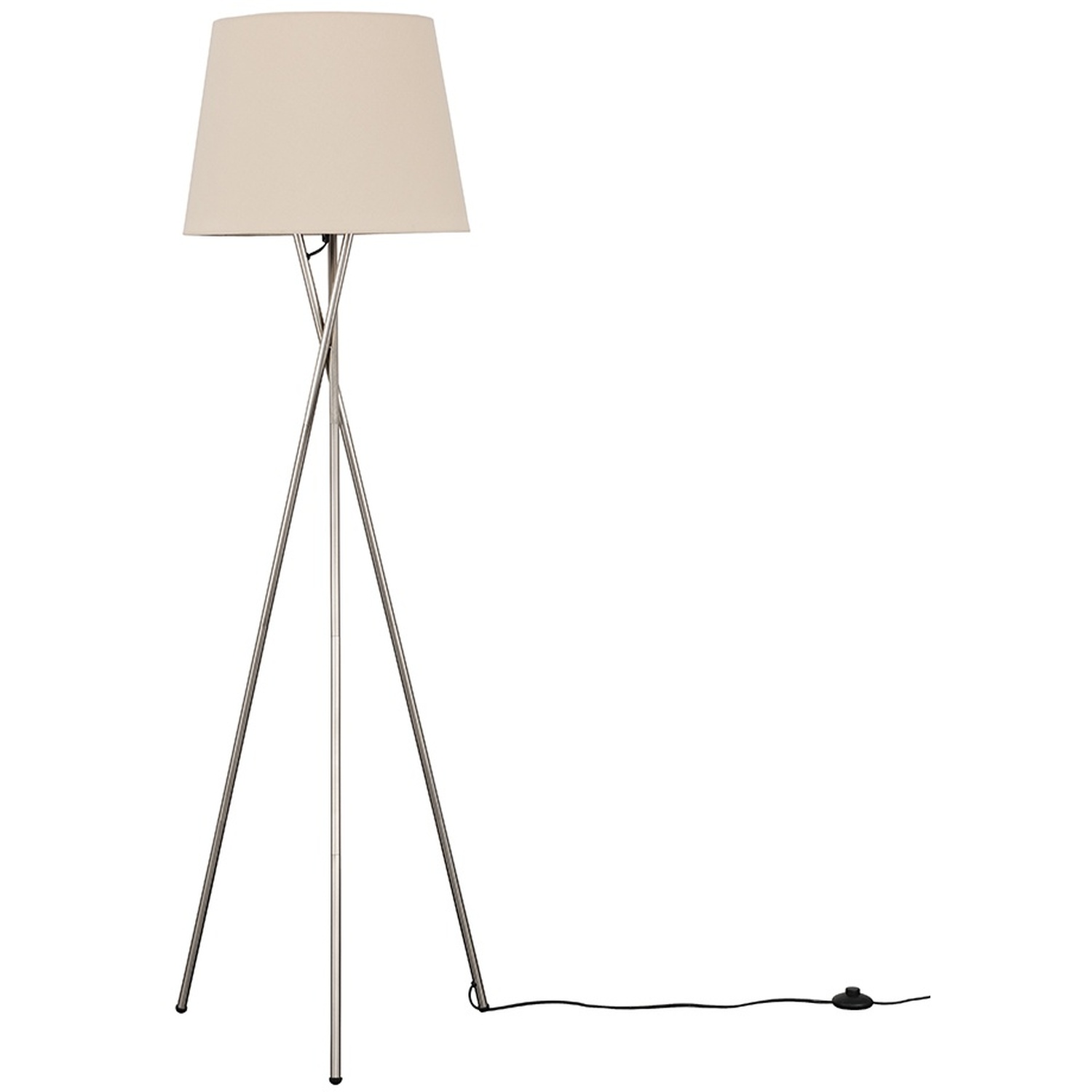 Image of Camden Brushed Chrome Tripod Floor Lamp&hellip;