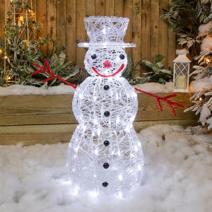 80cm Acrylic Snowman with 100 Cool White LED Lights