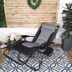 Black & Grey / 2 Luxury Padded Chair Lounger shot 4481913