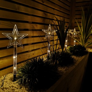 Set of LED Warm Star Path Lights Christmas Decoration