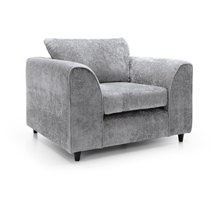 Light Grey Harriet Crushed Chenille Armchair Chair shot 5131062