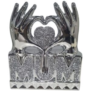 Mum Heart Hand Crushed Diamond Crystal Ornament