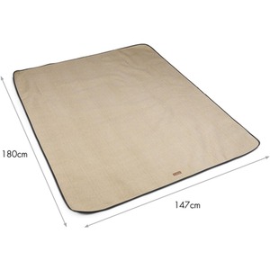 Beige / 180cm Picnic Blanket with Faux Leather Carry Handle shot 5183408