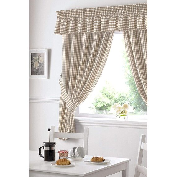 Gingham Pencil Pleat Curtains