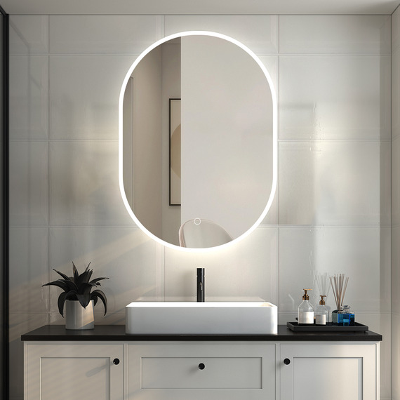 Oval Bathroom Mirror with LED Lights