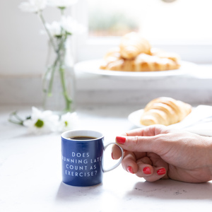 Set Of 6 'Running Late' Espresso Cups
