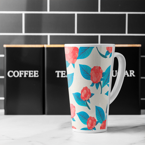 Watercolour Floral Pattern Latte Mug