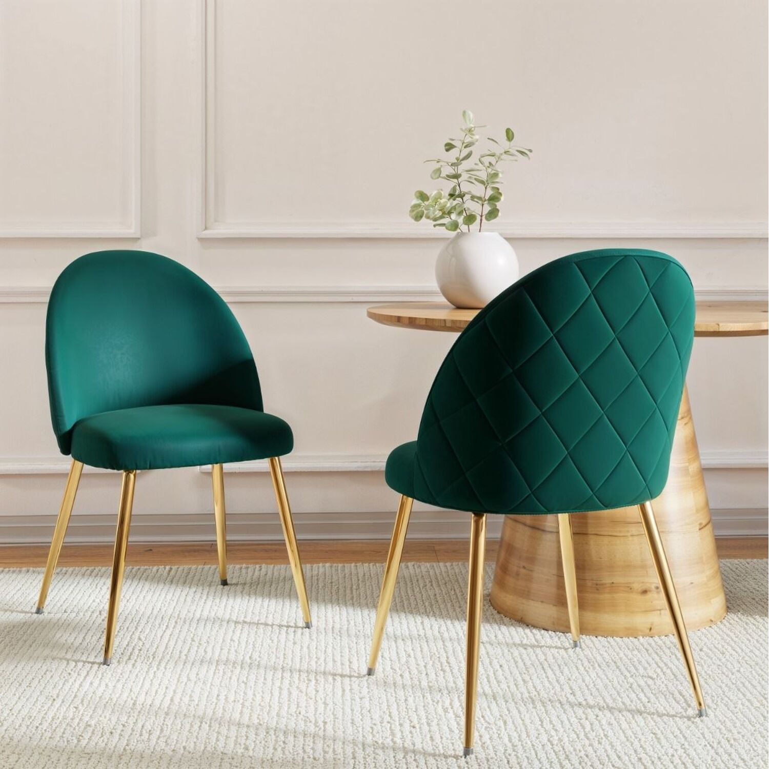 Velvoro Luxurious Velvet Dining Chair - Green 4
