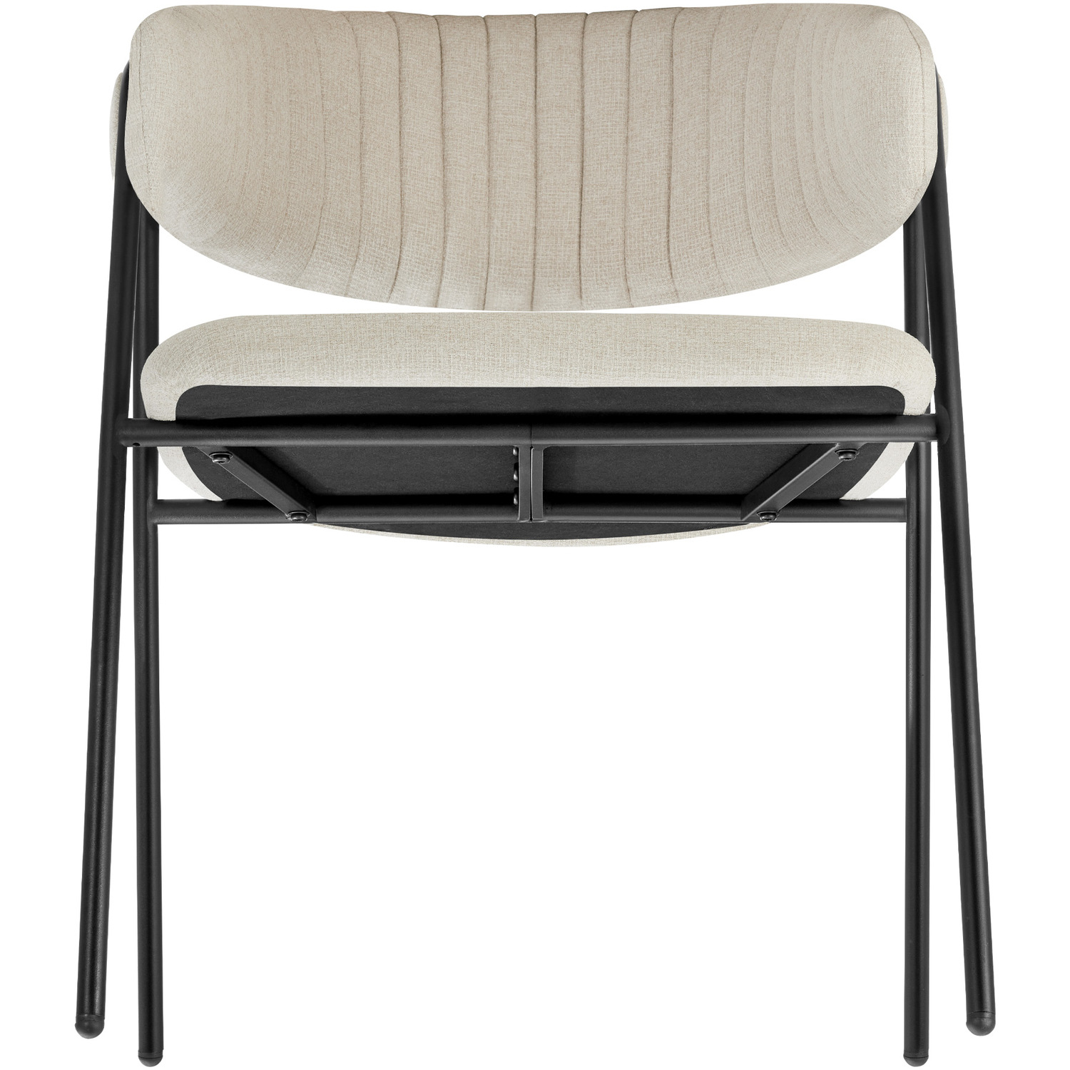 Dining Chair Bedano - Padded Woven Fabric Armchair - Greige 6