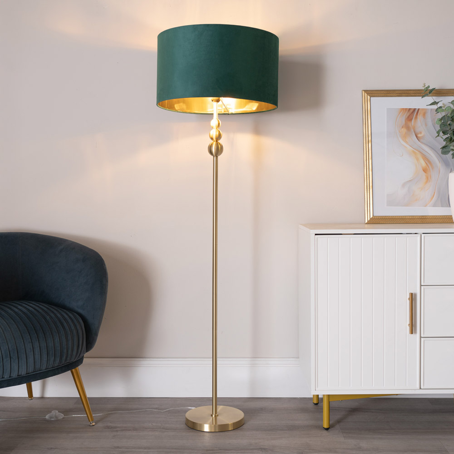 Image of Marissa Floor Lamp with Velvet Metallic&hellip;