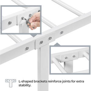 White / Single Metal Bed Frame with Cloud Design shot 7302346