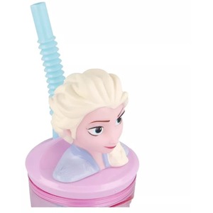 Frozen Elements Figurine Glass Tumbler With Straw 360ML