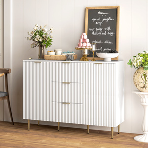HOMCOM Sideboard Buffet Cabinet with 3 Drawers and Adjustable Shelves