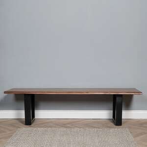 Solid Mango Wooden Live Edge Dining Hall Shoe Bench
