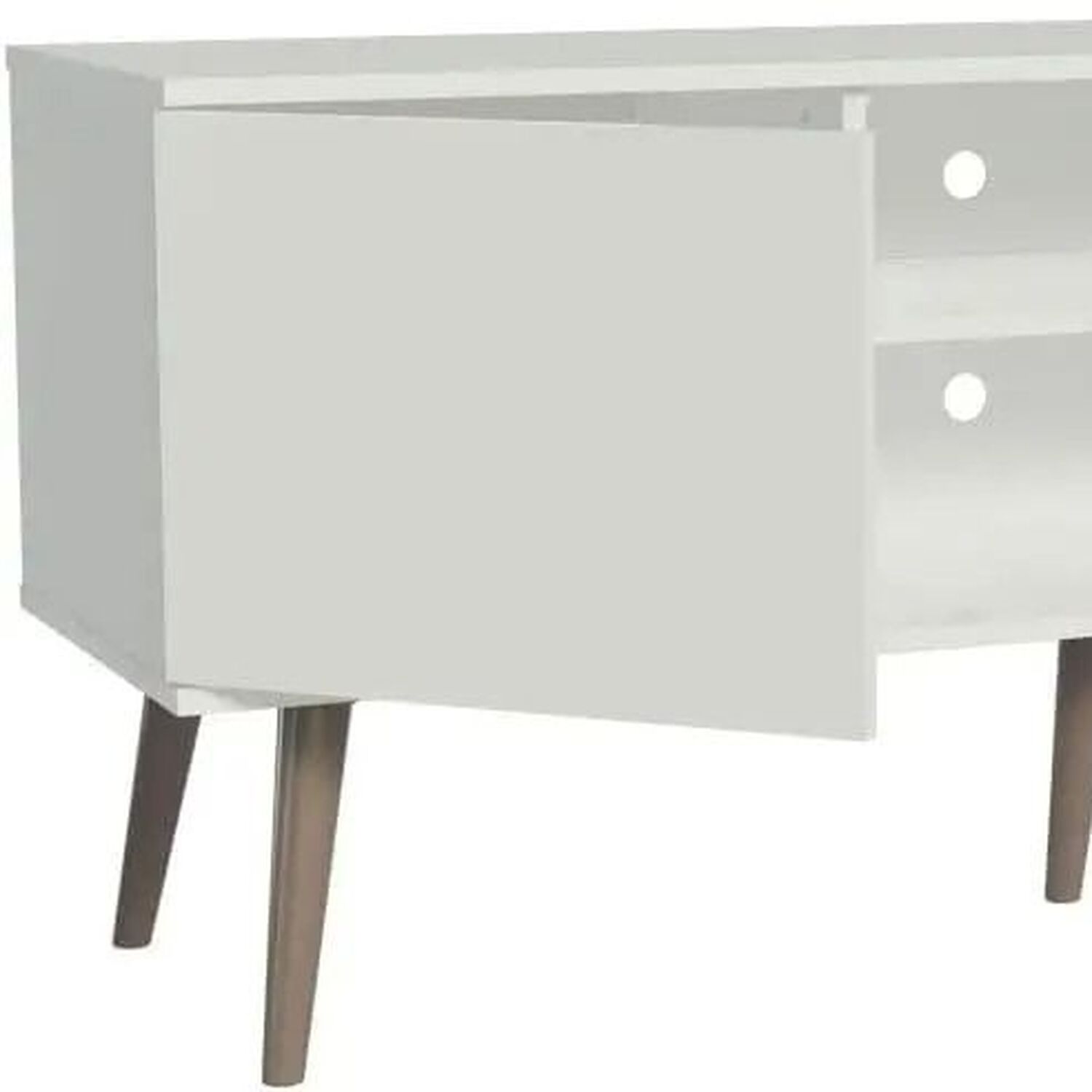 136cm Tv Stand Console With 2 Doors And 2 Shelves For 50 To 55 Inch Tvs - White