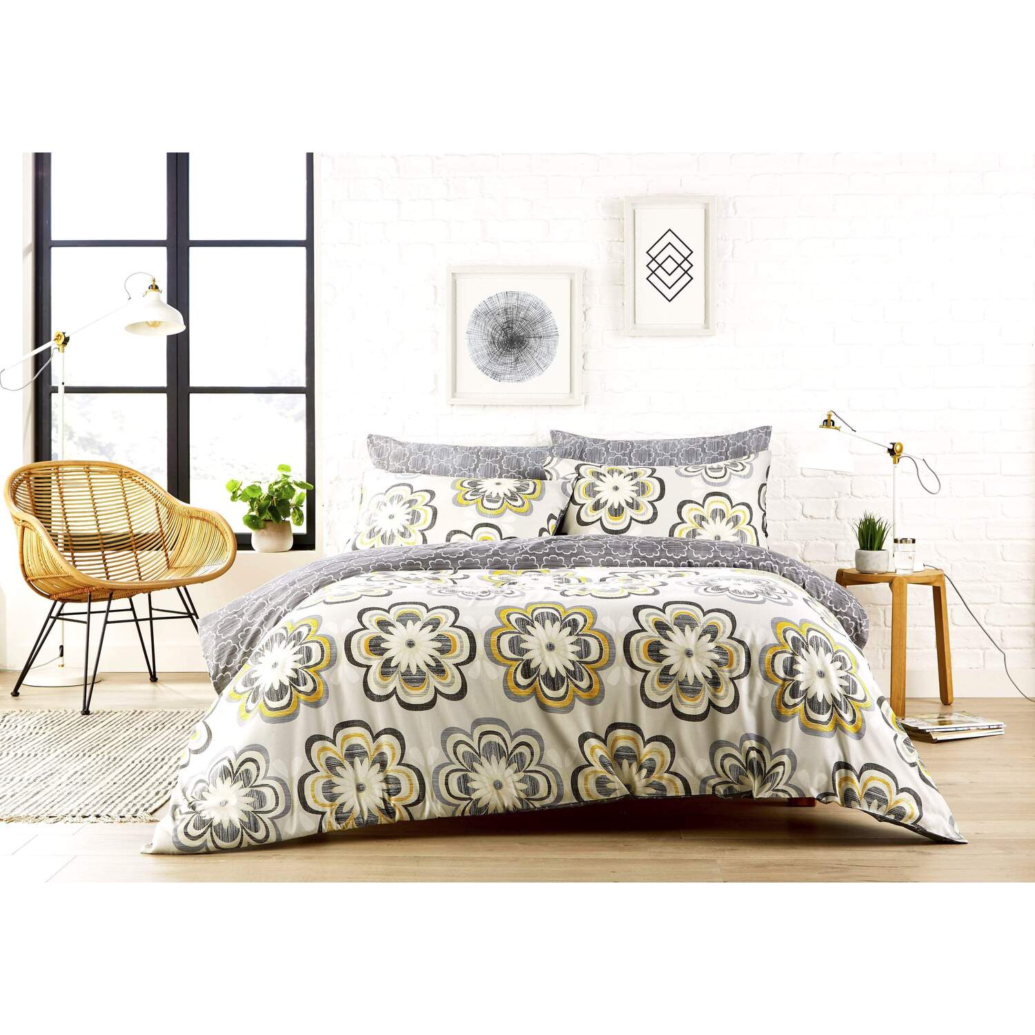 Peony Duvet Set - Ochre Superking