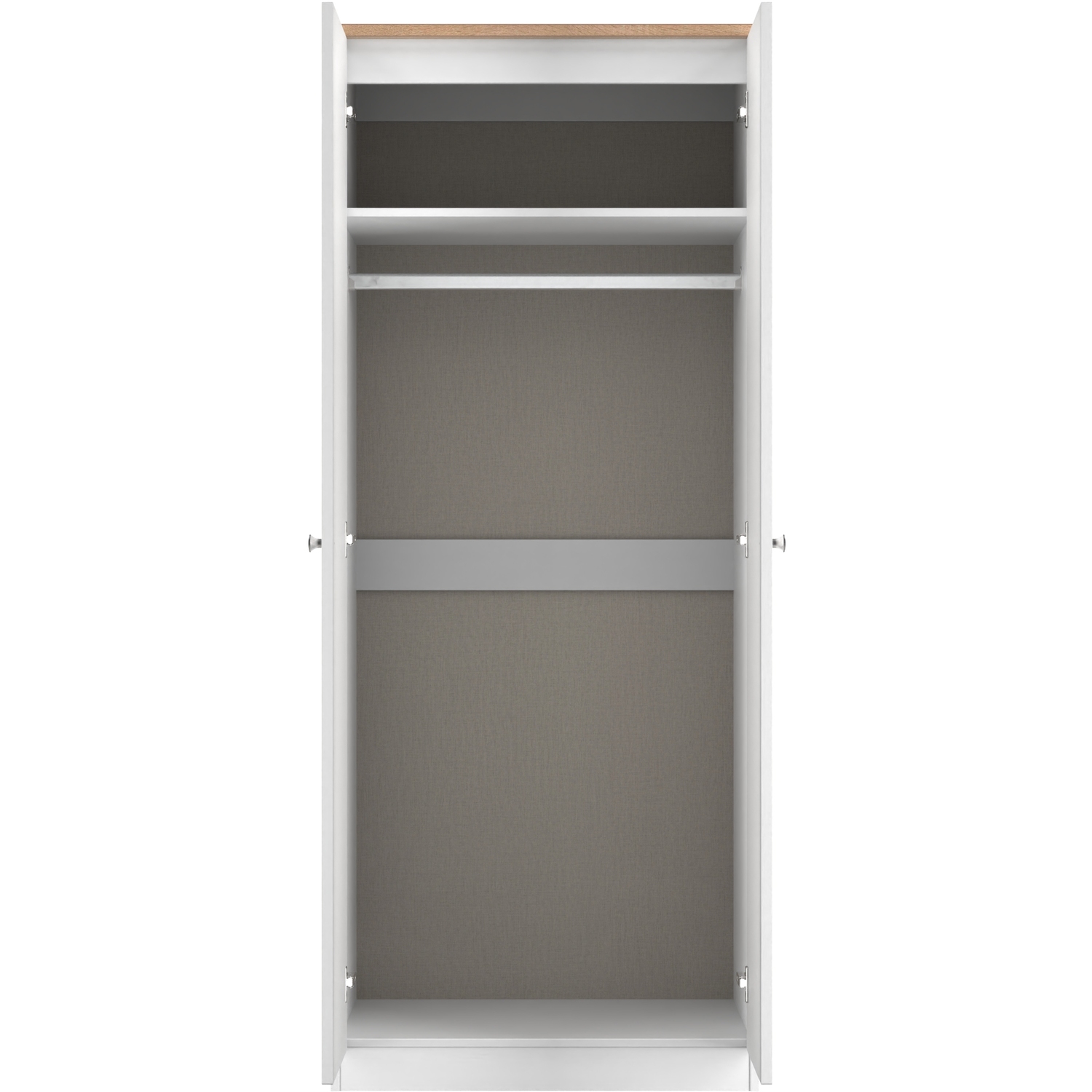 Vienna Ready Assembled 2 Door Wardrobe - Porcelain Ash Bardolino Oak