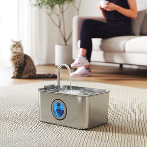 PawHut 3.2L Stainless Steel Cat Water Fountain for Drinking