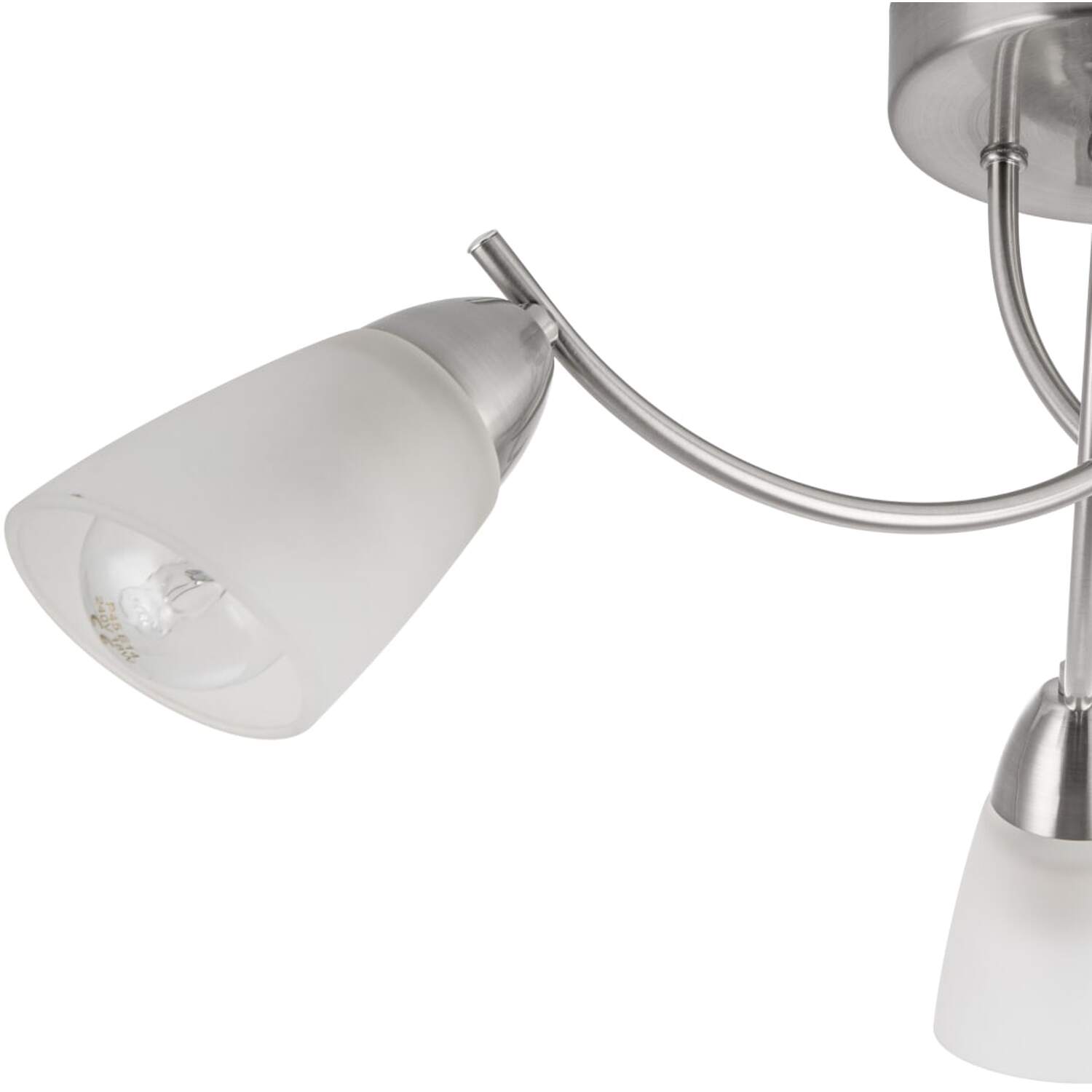Cosylyte Hallie Bathroom 3 Light Glass Ceiling Light - Nickel
