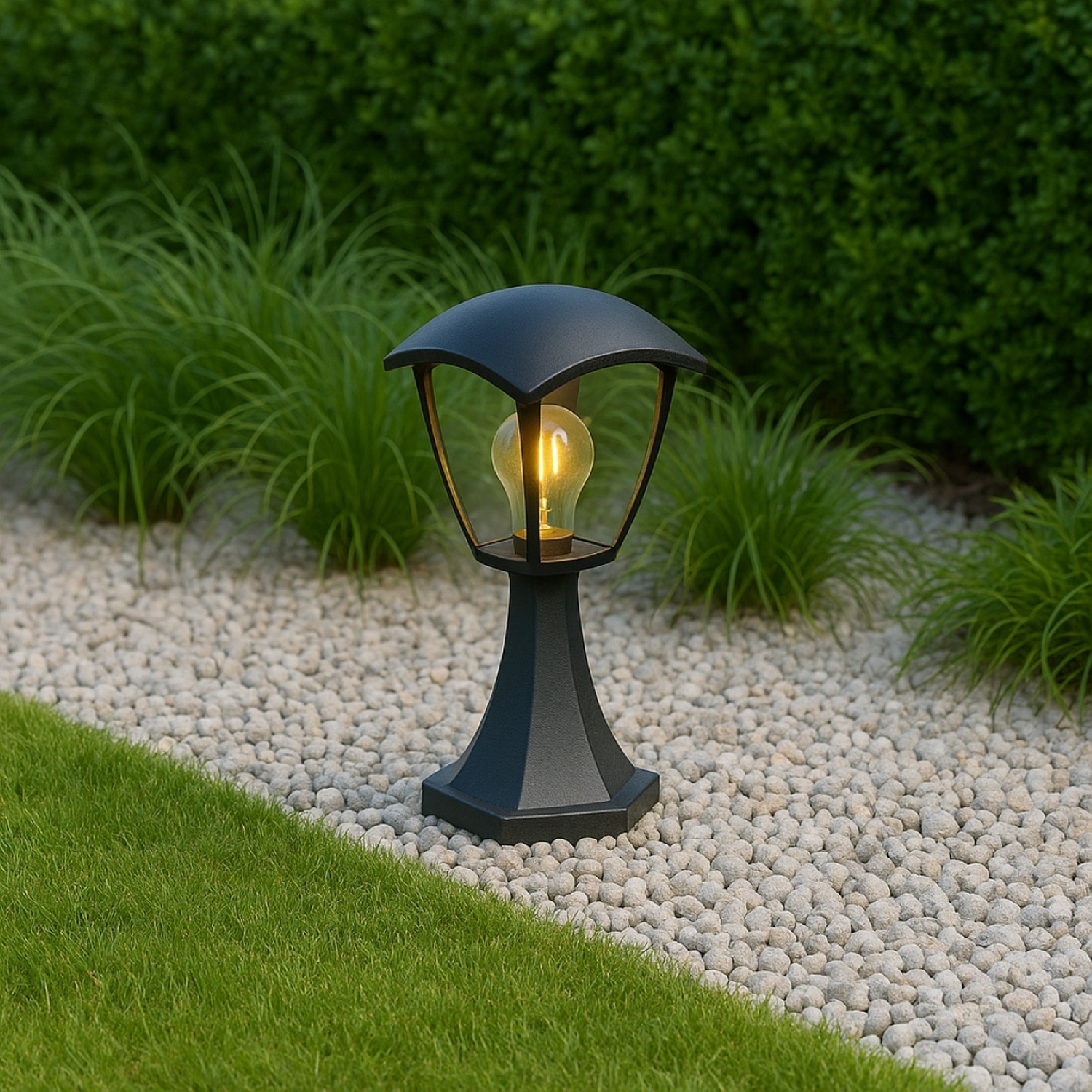 Cgc Violet Black Outdoor Short Post Coach Style Light - Black