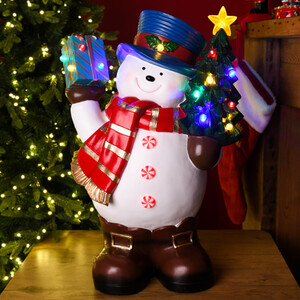Christmas Snowman in Hat Ornament
