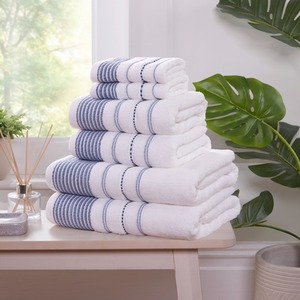 Dakota Stripe 6 Piece Cotton Towel Bale Set Soft Absorbant Quick Dry