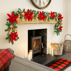 Christmas Artificial LED Garland with Decorations