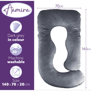 J Shaped Pregnancy Pillow, Memory Foam Maternity Cushion Machine Washable