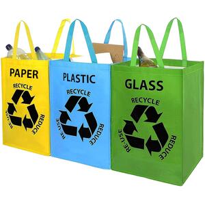 Recycle Carry Bags Recycling Organizer 36L Set of 3 with Handles