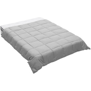 Livingandhome Grey Quilted Down Alternative Duvet Insert with Corner Tabs