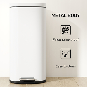 HOMCOM 30L Kitchen Bin with Soft-Close and Stay-Open Lid 851-064V00CW
