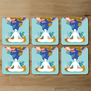 mindfulness, meditation and yoga Designer Coaster Set