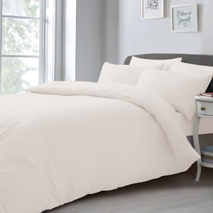 Cream / King Soft Touch Plain Microfibre Duvet Cover and Pillowcase Set shot 11859784