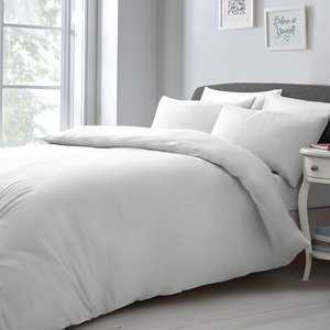 Soft Touch Plain Microfibre Duvet Cover and Pillowcase Set