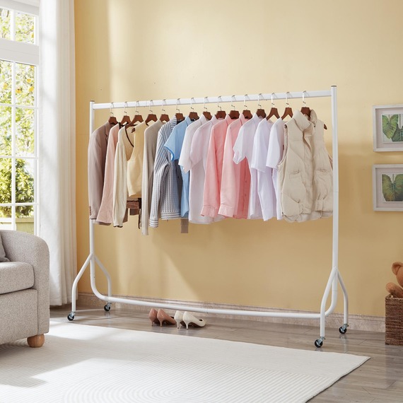 Clothes Rail Superior Heavy Duty Rack 4ft 5ft 6ft Length Portable Wheels Storage